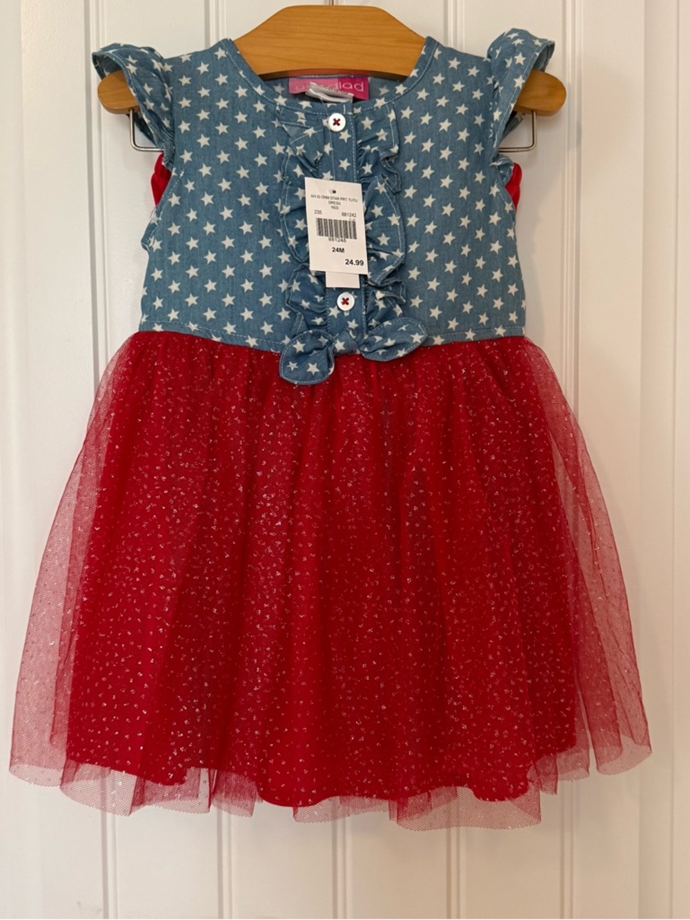 NWT Goodlad Infant Denim Star Print Tutu Dress Size 24 Months ⭐❤️